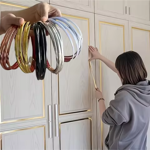 1pc 300cm/118.1inch Flexible Peel and Stick Mirror Molding Trim for Walls, Ceilings, Floors, Cabinet