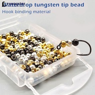 YOUNGSTAR 10PCS JIGOFF Fly Fishing Hooks Binding Material Teardrop Tungsten Bead Head Nymph Sinking 