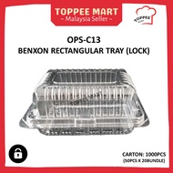 [CARTON=±1200PCS] OPS-C13 lock RECTANGULAR Plastic Tray Food Packaging/ Bakery Disposable Food Tray 