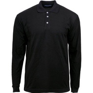 Long Sleeve polo Forest Green North harbour adult 3 button Classic Fit  collarTshirt  100% corottn