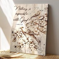 Christian Canvas Wall Art God Canvas Jesus Nothing Is Impossible With Him Canvas Wall Art Home Decor