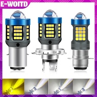 E-WOITD 1/2Pcs 120W H4 LED Light For Motorcycle 360° Super Bright Mini Driving Light H4 H6 T19 P15D 