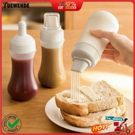[YW]✯Squeeze Condiment Bottle with Measuring Markings 46027 Nozzles Drizzle Bottle for Ketchup Salad