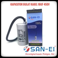 SAN-EI round water pump capacitor 16uf 450v cable