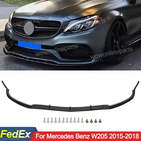 A-Type Front Bumper Lip Splitter For 2014-2018 Mercedes Benz A205 W205 ED1 C205 C300 C43 SPORT LINE 