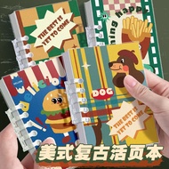 [New Arrival] A7 Pocket Portable Notebook American Retro Letter Cartoon Detachable Notebook Note Por