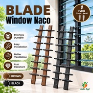 Blade Window Naco Nako Tingkap Louver Window Frame Tingkap Aluminium Naco Window Double Louvres Blac