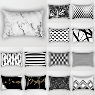 30x50cm Marble Geometric Polyester Pillowcase Living Room Sofa Chair Heart Line Cushion Cover Black White Love Home Decoration
