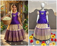 [PRO ORDER] Girls Pattu Pavadai / Lehenga Choli Set| Fabric- Hand Work or Lehenga Jacquard Pure Zari
