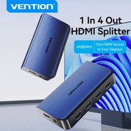 2024Vention HDMI Splitter 1 In 4 Out Adapter 4K 60Hz HDMI 2.0 1X4 Switcher พร้อมแหล่งจ่ายไฟสำหรับทีว