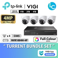 TP-Link VIGI CCTV 4 Channel Bundle Set PoE Wired Turret IP Camera C420I/C430/C440/C445/C450/C455/C48