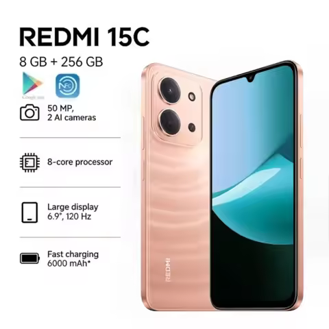 2026 new REDMI 15C Global Edition Redmi 15C 5G 8+256GB Smartphone: Ultra-slim 6000mAh smartphone wit