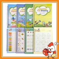 4 Book Magic Children 3D Copybook For Calligraphy Number English Handwriting Books Learning Math Wri