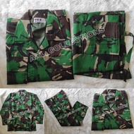 SETELAN BAJU PDL LORENG TNI BAHAN VELBET BALETOLI SEMI WOLL FUL PURING/SERAGAM PDL LORENG MALVINAS