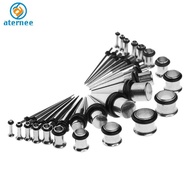 [Aternee] 36Pcs Ear Gauges Kit Tapers+Plugs Stainless Steel Ear Stretching Set 14G-00G