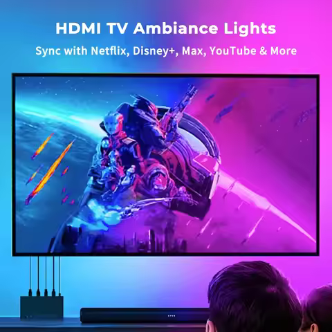 2026 Smart Ambient TV Led Backlight 4K HDMI Device Sync Box Led Strip Lights Kit For 40-120 Inch TV 
