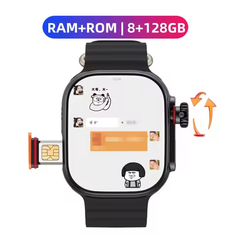 8GB+128GB 4G Smart Watch Android System With 2.2 inch Amoled Screen 800W Camera WiFi GPS 4g SIM card