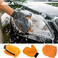 Car Wash Glove Coral Mitt Soft Anti-scratch Gloves Double-Side Use Car Wax Detailing Brush Duster