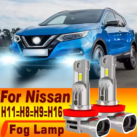 2x H11 H8 H16 H9 LED Canbus Car Bulb 12V 55W Fog Light Headlight Driving Running Lamp for Nissan Qas
