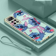Xiaomi Redmi Note 11s note 11T 11 Pro+ Plus 5G Note11s Lovely Lilo Stitch Phone Case Candy Color Plating Rubber Casing Cover