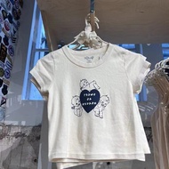 Áo Thun Cotton American Angel Baby Print Short Sleeve Slim Fit Pure Cotton T-Shirt Dành Cho Nữ Mùa H