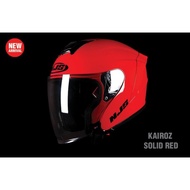 NJS kairoz Red Glossy Solid | Helm Half Face Merah Glossy Original SNI