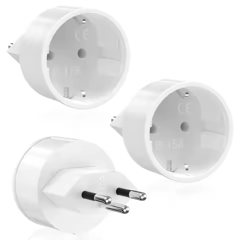 3pcs Germany EU to Switzerland Plug Adapter European to Swiss Travel Adapter Power Converter Plug 3 