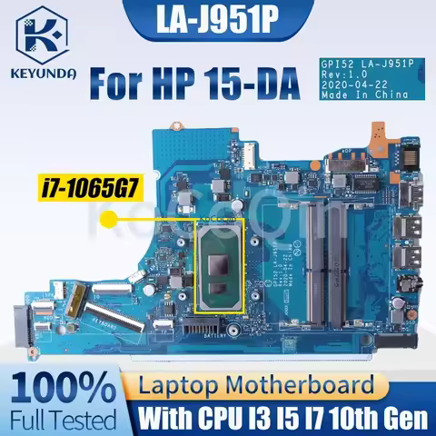 LA-J951P/LA-G07FP For HP 15-DA 250 G7 Notebook Mainboard M17755-001 M17756-601 L92843-601 I3 I5 I7 1