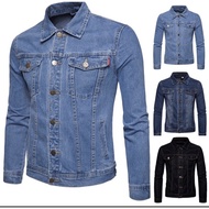 hot sell )5⭐️Slim Men Denim Jeans Jacket Men Clothes Cowboy Male Jacket Jaket Denim Lelaki Men Jeans