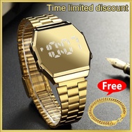 CASIO Touch Screen Waterproof LED Digital Gold Wrist Watch for Men And Women Sport Watch with Gold Bracelet Giftideas