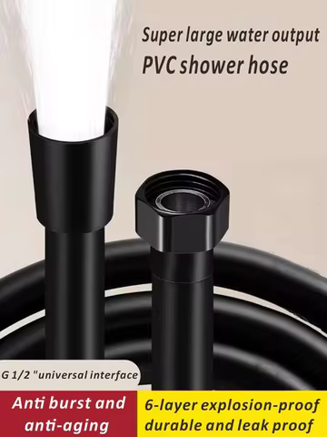 1.5/2/3/4M High Pressure Shower Hose Plumbing for Bathroom Accessories G1/2'' Universal PVC Flexible