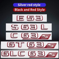 Suitable for Mercedes Benz rear letter sticker silver red version C63S GT63S S63LGLE53 SL63S modific
