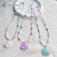 JOJO COCO Shell Beaded Necklace Summer Fashion Feminine Clavicle Chain Necklace