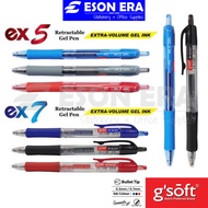 G'Soft EX5 / EX7 Gel Pen 0.5mm / 0.7mm Retractable Gel Pen Extra-Volumn Gel Ink Gsoft