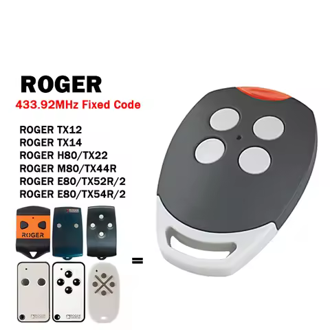 ROGER TX12 TX14 H80 TX22 M80 TX44R E80 TX52R TX54R 2 Garage Door / Gate wireless Remote Control 433.