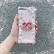 Baroque Style Pink Ribbon Cream Phone Case Decoden Cream Phone Case
