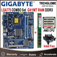 LGA 775เมนบอร์ด Combo Set DDR3 8G สำหรับ GIGABYTE GA-G41MT-S2เมนบอร์ดเดสก์ท็อป Intel (พร้อม E5700ฟรี