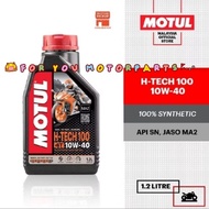 MOTUL H-TECH 100 10W40/10W50 4T OIL 1.2LITRE RS150/Y15(100%ORIGINAL) MOTUL 1.2 HTECH SYNTHETIC ENGIN