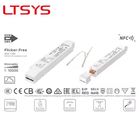 LTECH 75W NFC DMX Dimmable LED Driver Supports DMX512/RDM Push DIMMING Corridor Light DIM AC 220-240