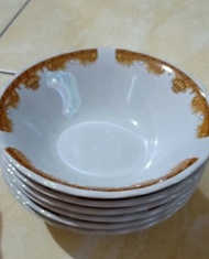 MANGKUK MOTIP MAHKOTA12.PCS. 6PCS MANGKUK KERAMIK TERMURAH 7inc.Β