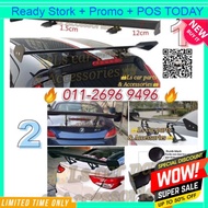 GT Wing Spoiler Hi LOW Rear Trunk Boot Roof Adjustable Car Racing FcTail Truck Hatch Hatchback Black