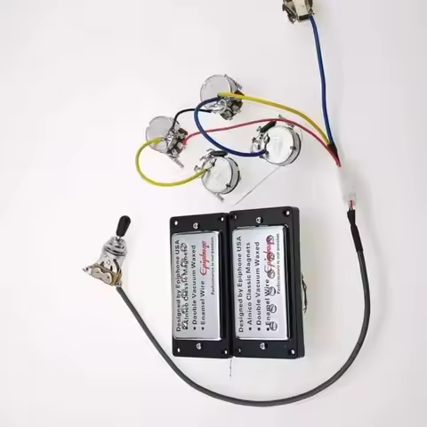 Q-X- Music Store-Original Standard Electric Guitar Humbucker Pickup Zebra With Wiring Harness MADE I
