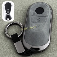 For Mercedes Benz C300 E350 S550 C E S CLE GLC EQS EQE 300 350 450 Metal Leather Car Key Fob Case Co