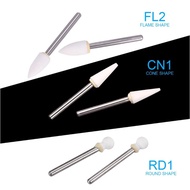 12Pcs/Pack Dental FG Burs - Cone White Stone Polishing Bur, Flame Point Abrasion Bur for High-Speed 