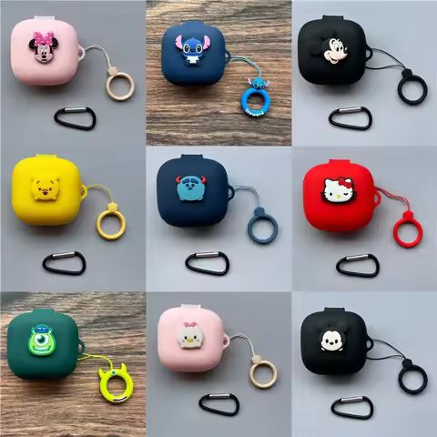 Cartoon Silicone Protective Cover With Lanyard Hook Headphone Box Waterproof Fall-protection Anti-lo