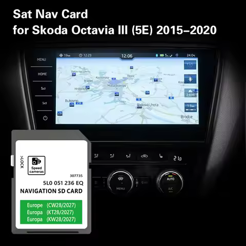 for Skoda Octavia from 2015-2020 Car Update EU Map SD Card Navigation Sat Nav 32GB MIB2 5L0051236EQ