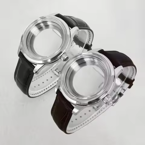 39.5mm Circle Shaped Silver Watch Case Fit 31mm Dial For Grand Seiko Elegance NH35/34 Automatic Move