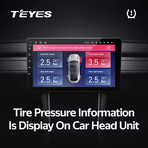 TPMS Car Auto Wireless Tire Pressure Monitoring System only for TEYES devices Built-in battery