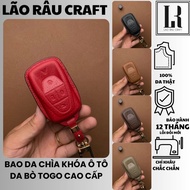 Vinfast VFE34 leather car key case, 6, 7, 8, 9 old key models Concave genuine Togo cowhide car key c