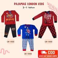 LONDON KIDS IMPORTED LONG SET FOR BOYS AGED 3-7 YEARS BRANDED SLEEPWEAR WITH CAR PICTURES AND CAPTAI
